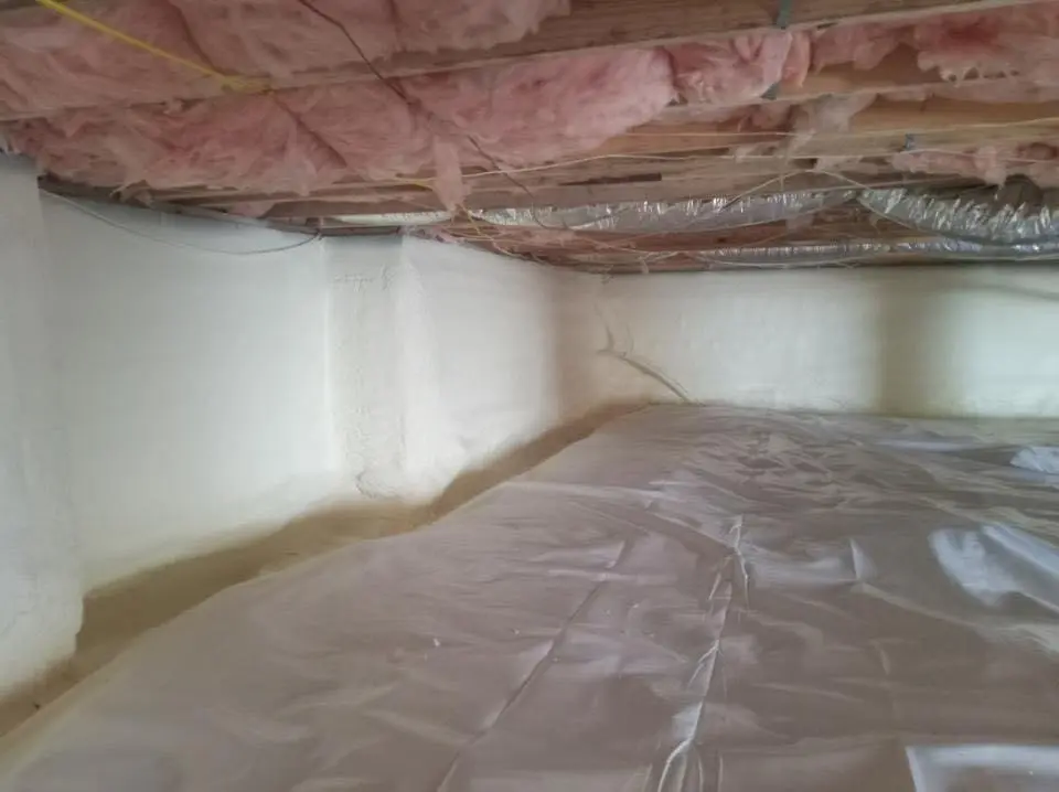 Crawl space encapsulation with closed-cell spray foam for Attic Insulation in Waynesville